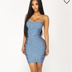 Blue Fashion Nova bandage dress